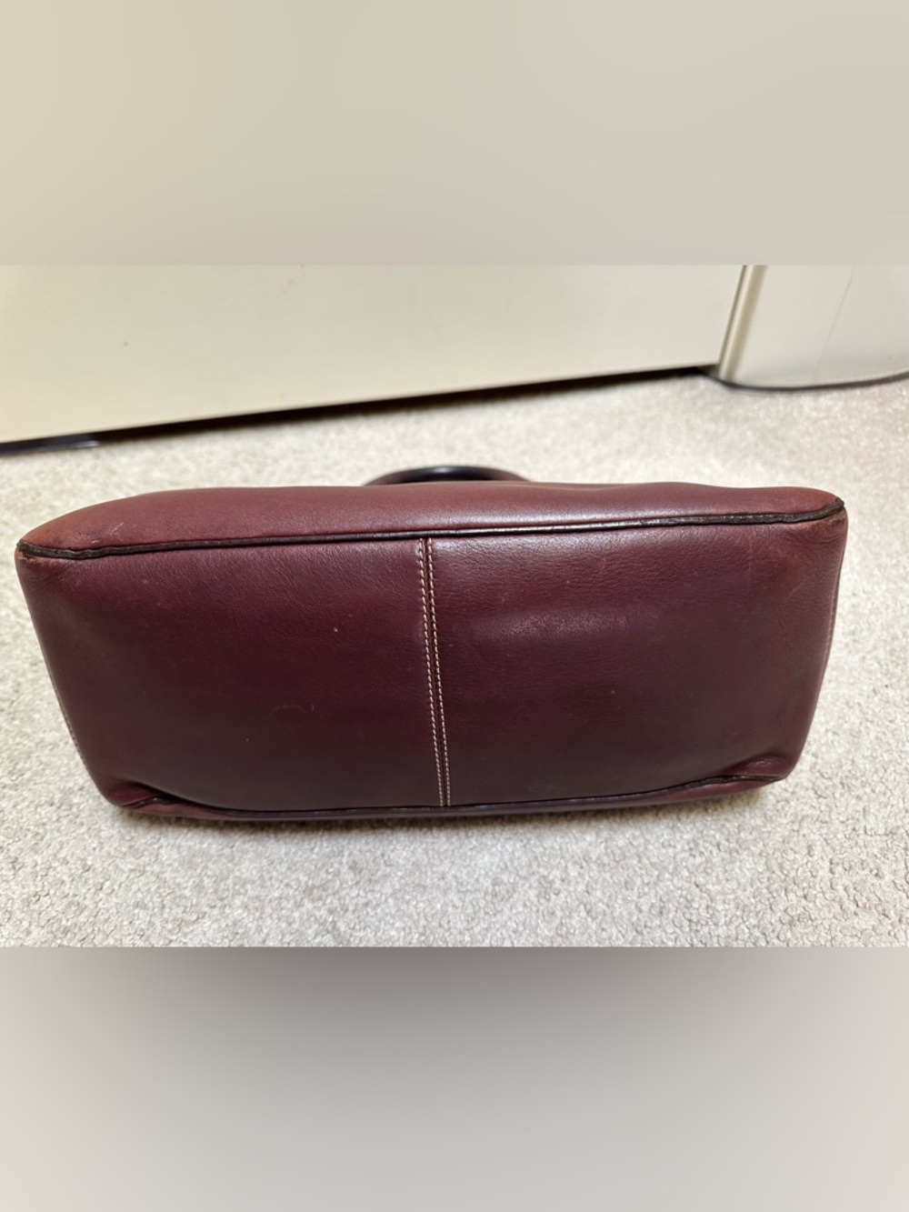 Authentic Celine Burgundy Leather Satchel with Bonus Long Wallet - Picture 5 of 16